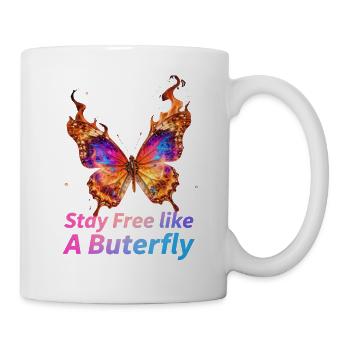 Flaming Butterfly Stay Free - Mug - white - Right