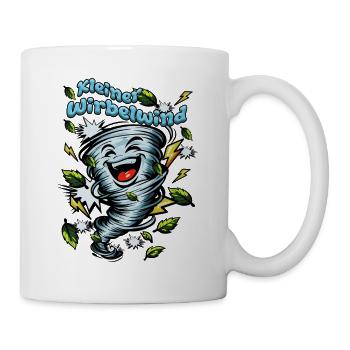 Kleiner Wirbelwind Lachender Tornado - Tasse - Weiß - Rechts