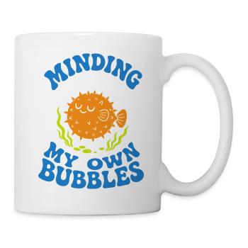Minding My Own Bubbles Puffer Fish - Mug - white - Right