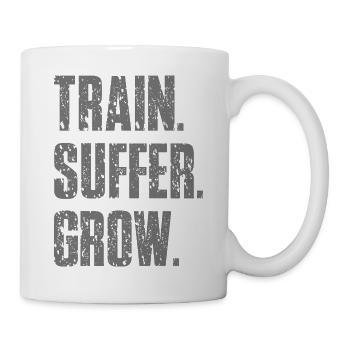 Train Suffer Grow Grunge Theme - Gray - Mug - white - Right