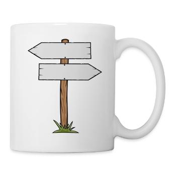 Wooden Sign Cartoon - Mug - white - Right