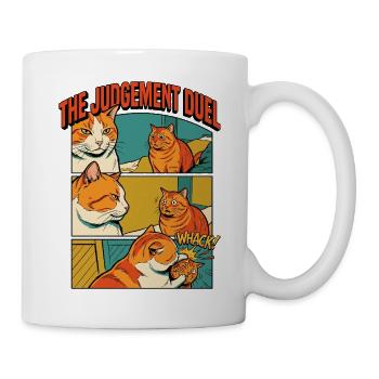 Funny Orange Cats Duel Comic - Mug - white - Right