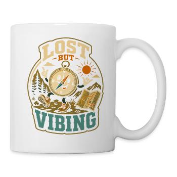 Lost But Vibing Wander Humor - Mug - white - Right