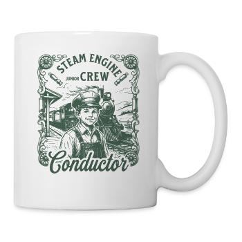 Conducteur ingénieur de chemin de fer à vapeur Vintage - Mug blanc - blanc - Droite