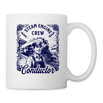 Motif de locomotive à vapeur nostalgique - Mug blanc - blanc - Droite