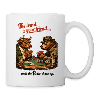 Poker Taureau & Ours : La Tendance est Votre Amie - Mug blanc - blanc - Droite