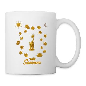 Goldene Katzensommer Kreis - Tasse - Weiß - Rechts