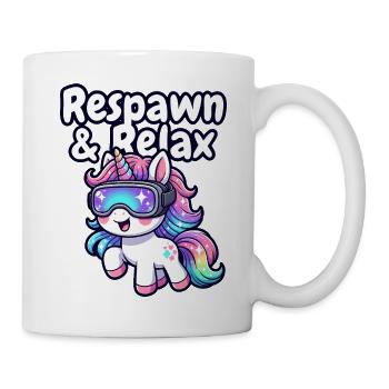 Unicorn VR Chill: Respawn & Relax - Tasse - Weiß - Rechts
