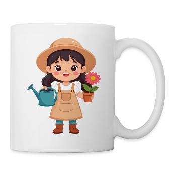 Kawaii Gärtnerin – Niedliche Natur Heldin Art - Tasse - Weiß - Rechts