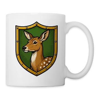 Hirsch im Schild Heraldik - Tasse - Weiß - Rechts