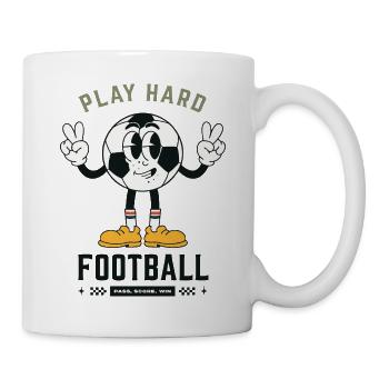 Play Hard Football Retro Maskottchen - Tasse - Weiß - Rechts
