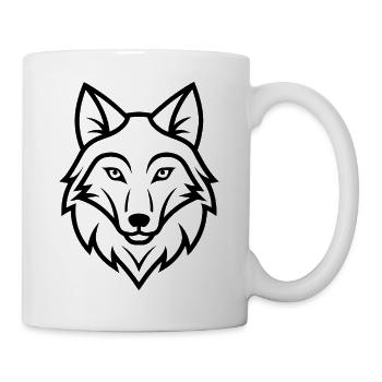 Wolfskopf - Tasse - Weiß - Rechts