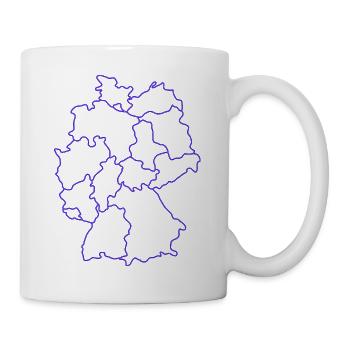 Karte Deutschlands mit Regionen - Tasse - Weiß - Rechts