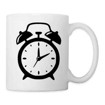 Retro Wecker Geschenk  - Tasse - Weiß - Rechts