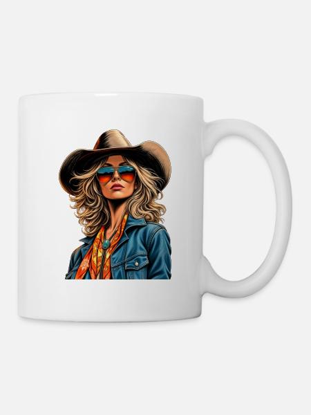 Coole Lady Western Style - Tasse - Weiß