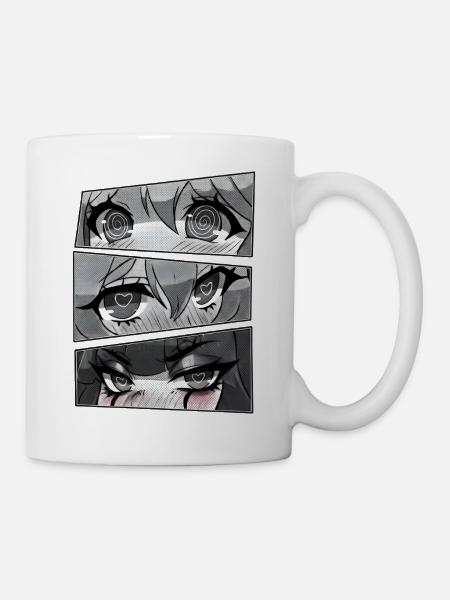 Herzaugen Manga Panels - Tasse - Weiß