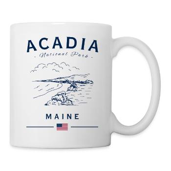 Acadia Nationalpark Maine Coastline Illustration - Tasse - Weiß - Rechts
