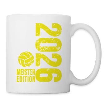 Volleyball Meister Shirt 2026, gelb, Badehose - Tasse - Weiß - Rechts