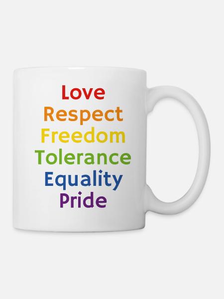 Rainbow LGBT Pride-Werte - Tasse - Weiß