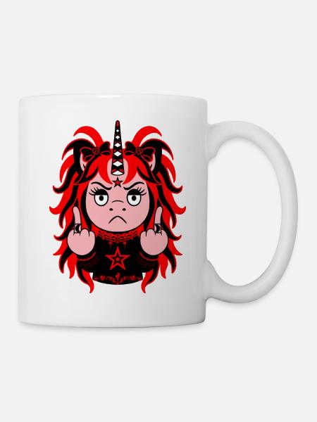 WRATH: Rot vor Wut? Das EinZORN mit Mittelfinger - Tasse - Weiß