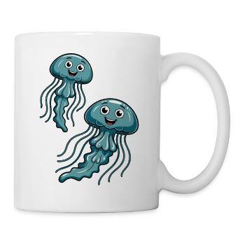 Fröhliche Quallen - Tasse - Weiß - Rechts