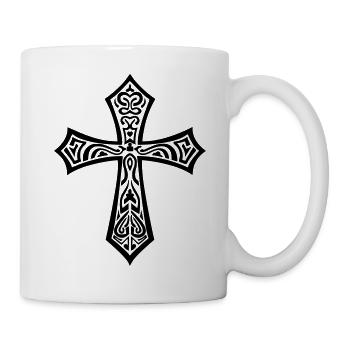 Kreuz - Tasse - Weiß - Rechts