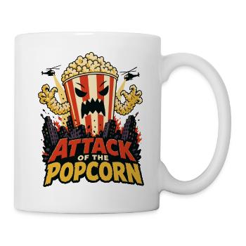 Attack of the Popcorn – Monster Kino Humor - Tasse - Weiß - Rechts
