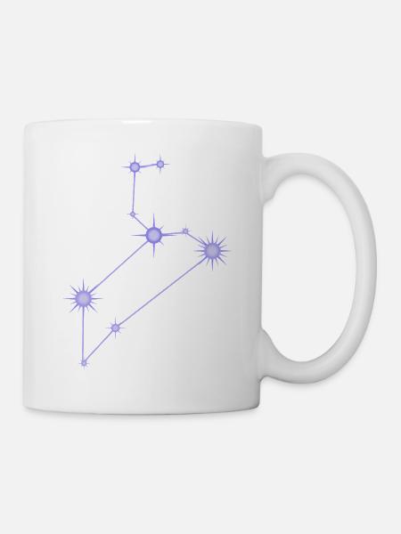 Löwestern Sternbild Tierkreiszeichen Lila - Tasse - Weiß