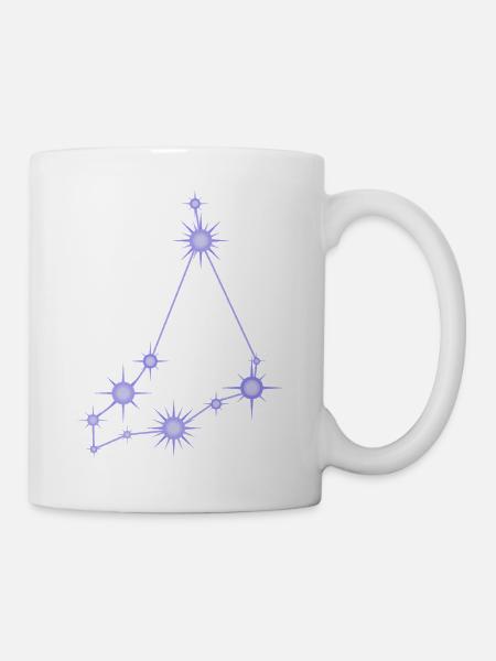 Steinbock-Sternen-Sternbild Tierkreiszeichen Lila - Tasse - Weiß