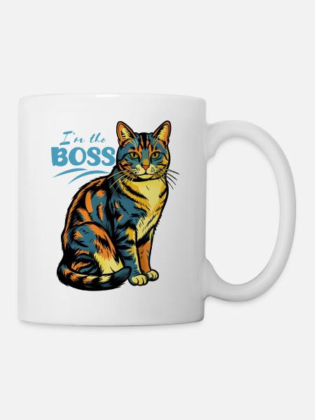 Ich bin der Chef Katzenprint - Tasse - Weiß