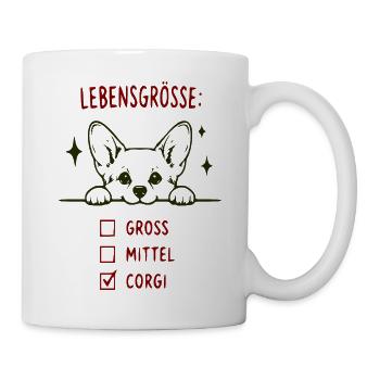 Lebensgroße Corgi Checkliste - Tasse - Weiß - Rechts