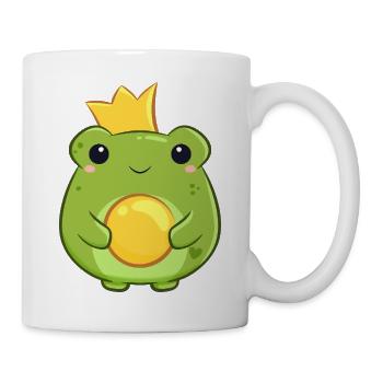 Königlicher Froschprinz mit Krönchen - Märchen - Tasse - Weiß - Rechts