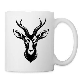 Springbock-Antilopenkopf - Tasse - Weiß - Rechts