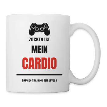 Zocken ist mein Cardio Gaming Zocker Gamer Spruch - Tasse - Weiß - Rechts