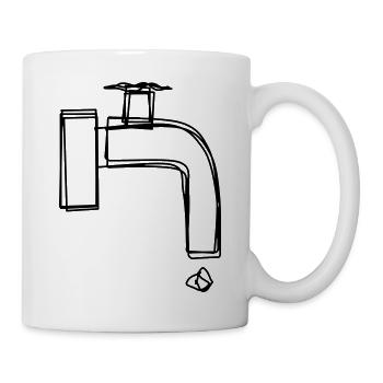 Zapfhahn handgezeichnet - Tasse - Weiß - Rechts