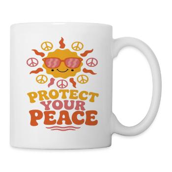 Sonnenpeace Motiv mit Peace Symbol - Tasse - Weiß - Rechts