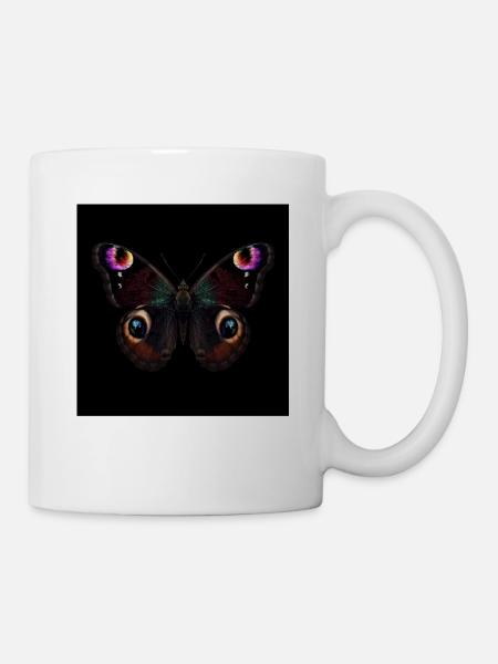Schmetterlings-Rusalka-Pfau - Tasse - Weiß