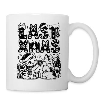 Katzen Style Ugly Christmas Weihnachten Last Xmas - Tasse - Weiß - Rechts