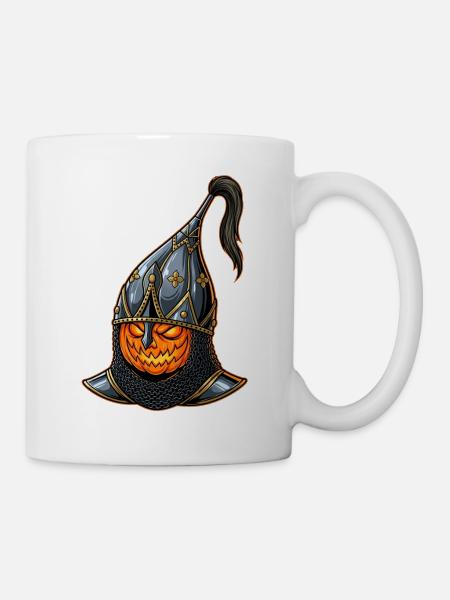 Ritter Kürbis Halloween - Tasse - Weiß