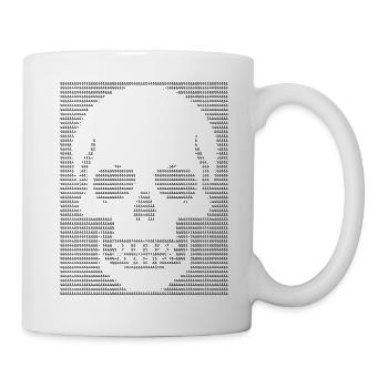 Skull ASCII-Kunstdesign - Tasse - Weiß - Rechts