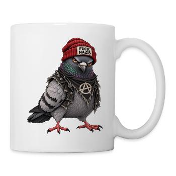 Fuck Nazis Taube - Tasse - Weiß - Rechts