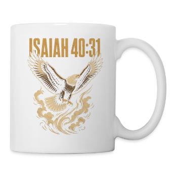 Jesaja 40 31 aufsteigender Adler Bibelvers - Tasse - Weiß - Rechts