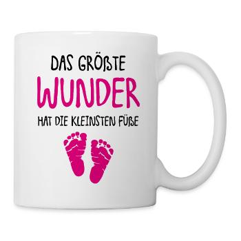Das größte Wunder hat die kleinsten Füße - GIRL - Tasse - Weiß - Rechts