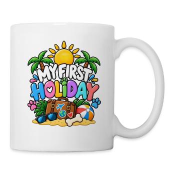 Mein erster Urlaub – süßes Welpen-Urlaubsdesign - Tasse - Weiß - Rechts