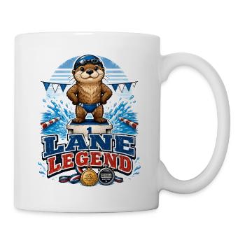 Legend Schwimmer schwimmen Pool-Cartoon Schwimm - Tasse - Weiß - Rechts