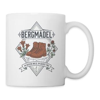 Bergmädel Wanderstiefel - Im Herzen wild - Tasse - Weiß - Rechts