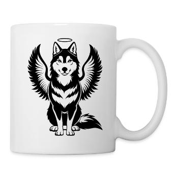 Sibirischer Husky-Engelflügel-Halo - Tasse - Weiß - Rechts