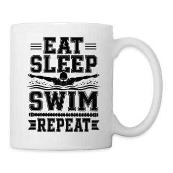 Schwimmer schwimmen Repeat-Swim Pool-fun Schwimm - Tasse - Weiß - Rechts