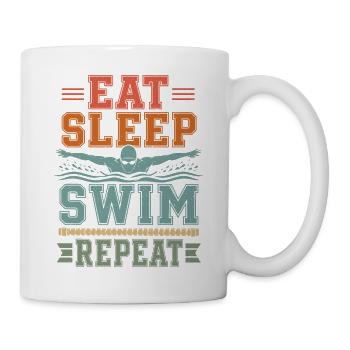  Schwimmer schwimmen Repeat-Swim Pool-fun Vintage - Tasse - Weiß - Rechts