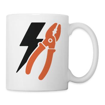 Elektriker Icon Emblem. – Motiv – Geschenkidee. - Tasse - Weiß - Rechts